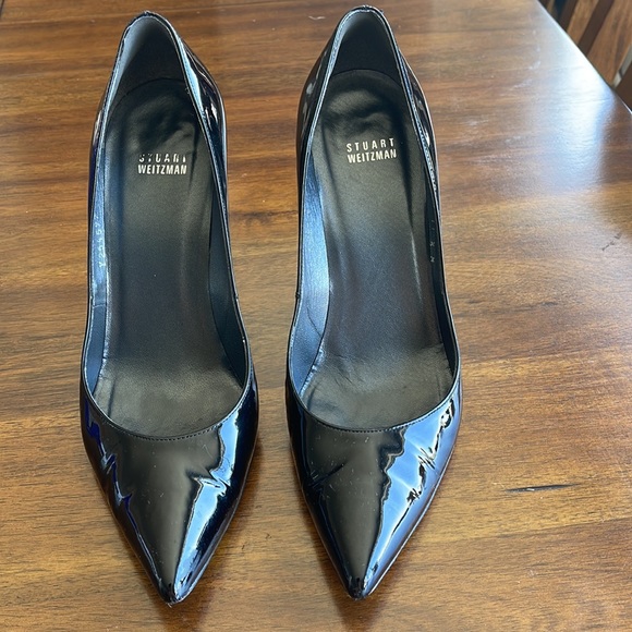 Stuart Weitzman Naughty classic black patent pumps, rare size 11 1/2 M/B - Picture 2 of 9